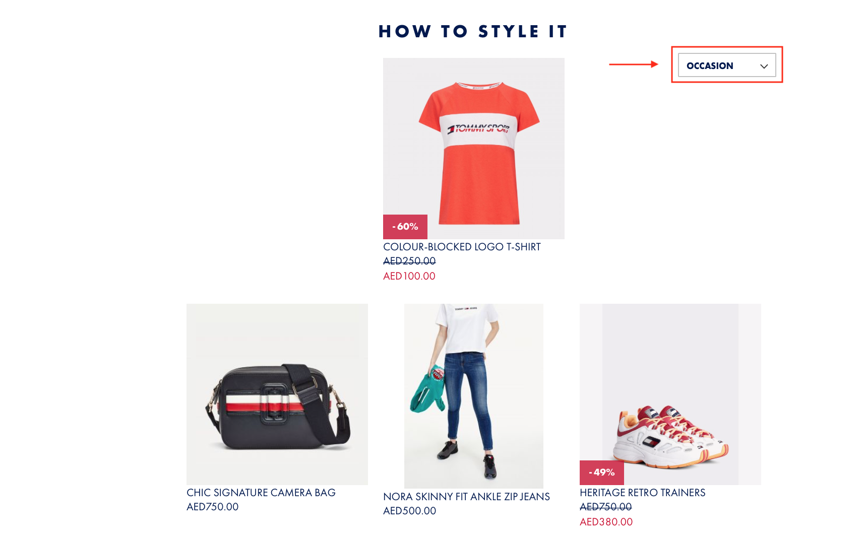 complete the look recommendations layout Tommy Hilfiger